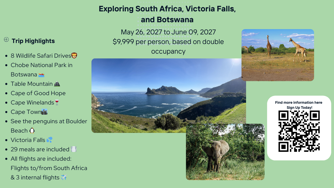 South Africa Group Tour May 2027